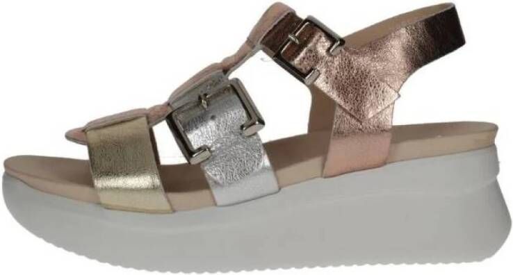 Callaghan Multicolor Leren Sandaal met Kruisband en Hakband Multicolor Dames