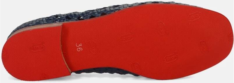 Calpierre Blauwe Geweven Leren Schoen