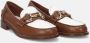 Calpierre Bruin Leren Mocassin Horsebit Schoen Brown Dames - Thumbnail 2