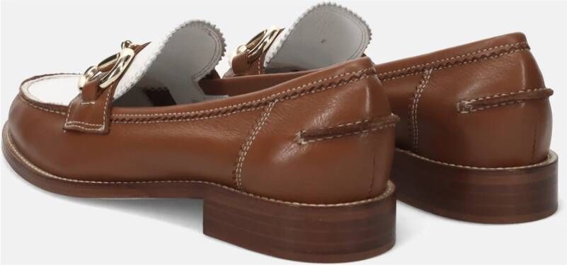 Calpierre Bruin Leren Mocassin Horsebit Schoen Brown Dames