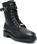 Calvin Klein Zwarte Leren Combatlaarzen met Rubberen Zool Black Dames - Thumbnail 6