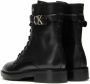 Calvin Klein Zwarte Leren Combatlaarzen met Rubberen Zool Black Dames - Thumbnail 6
