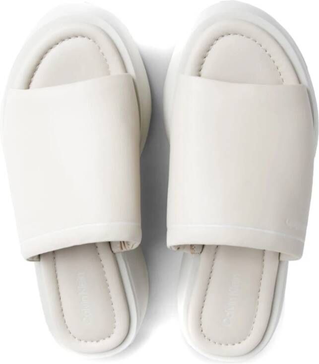 Calvin Klein Beige Flatform Slide Slippers Beige Dames