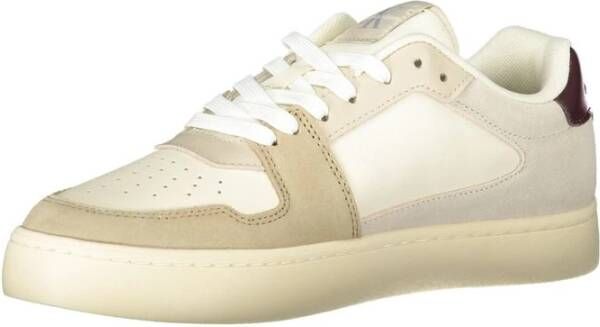 Calvin Klein Beige Heren Sneaker met Bordeaux Accenten