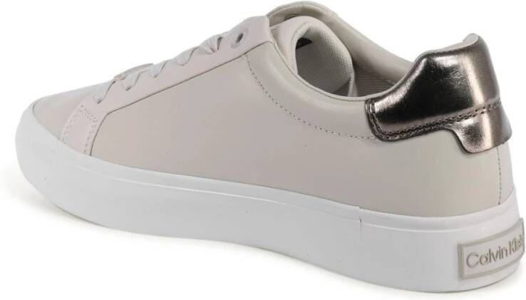 Calvin Klein Beige Leren Sneaker Casual Stijl