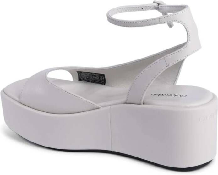 Calvin Klein Beige Platform Wedge Sandals