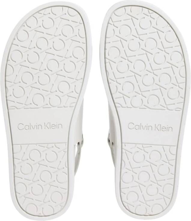 Calvin Klein Beige Platte Sandaal Eyel