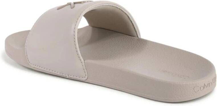 Calvin Klein Beige Polyester Slide Sandalen