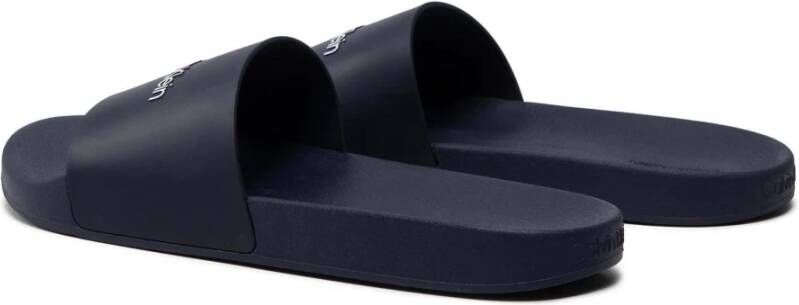 Calvin Klein Blauwe Bedrukte Pantoffels Lente Zomer Mannen Blue Heren