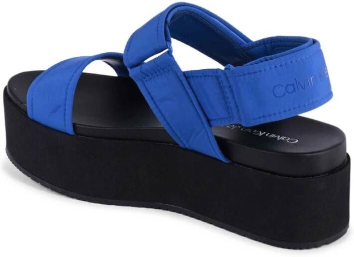 Calvin Klein Blauwe Platform Sandalen Stijlvolle Keuze