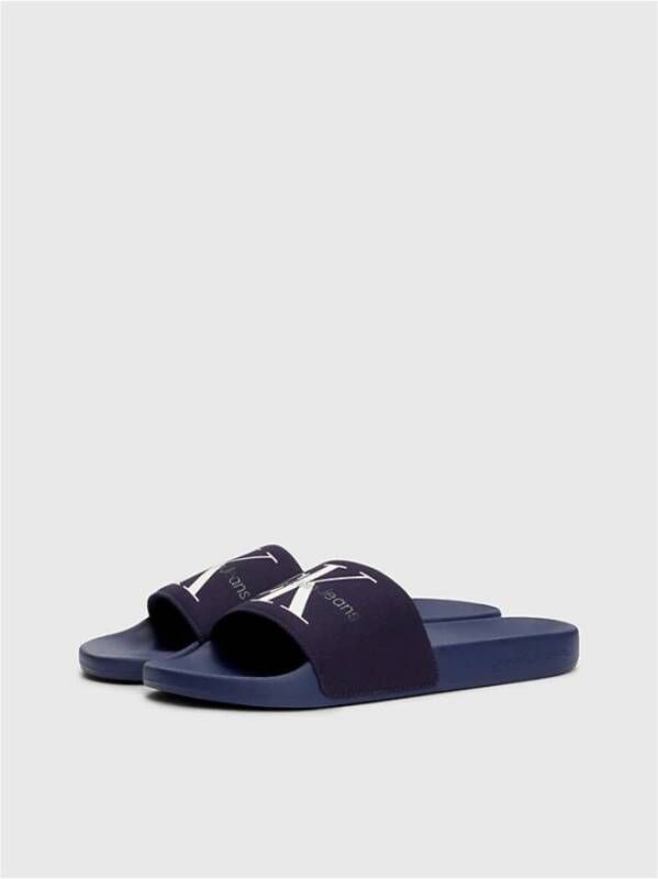 Calvin Klein Blauwe Platte Schoenen Textiel PVC Blue Heren