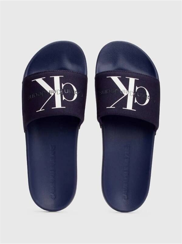 Calvin Klein Blauwe Platte Schoenen Textiel PVC Blue Heren