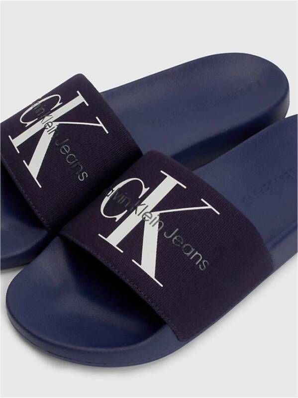 Calvin Klein Blauwe Platte Schoenen Textiel PVC Blue Heren