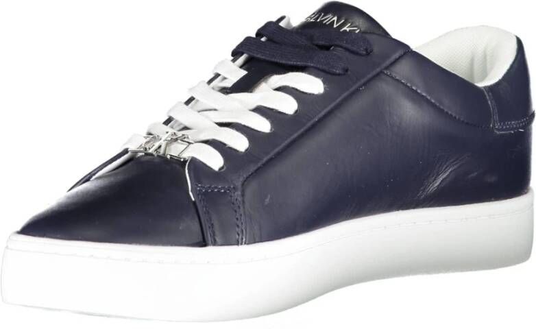 Calvin Klein Blauwe Polyester Sneaker met Contrasterende Details Blue Heren