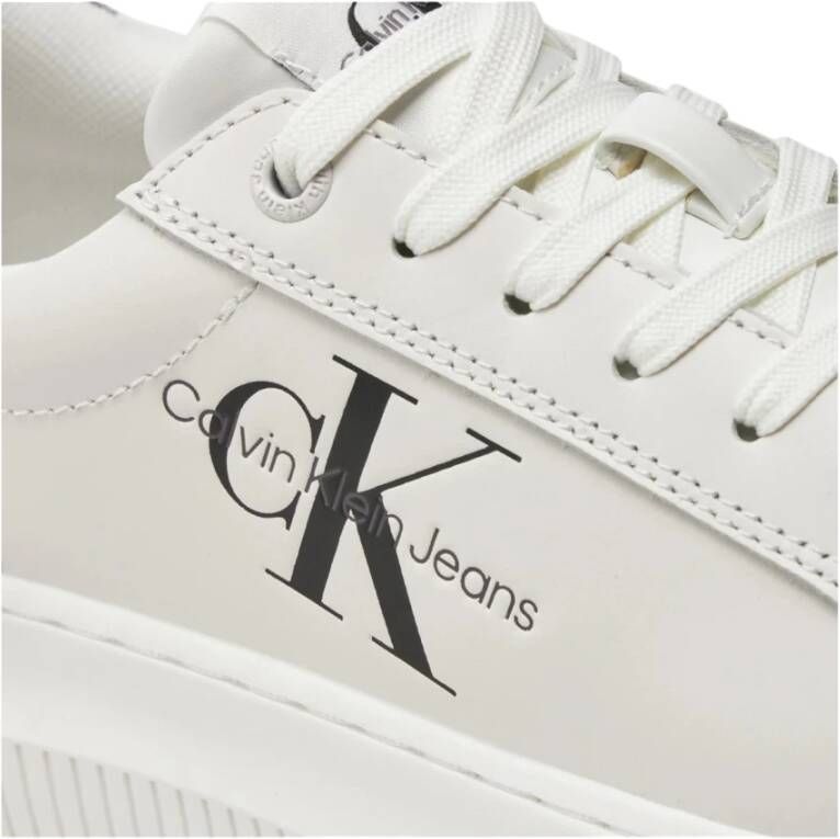 Calvin Klein Bright White Silver Chunky Sneakers White Dames