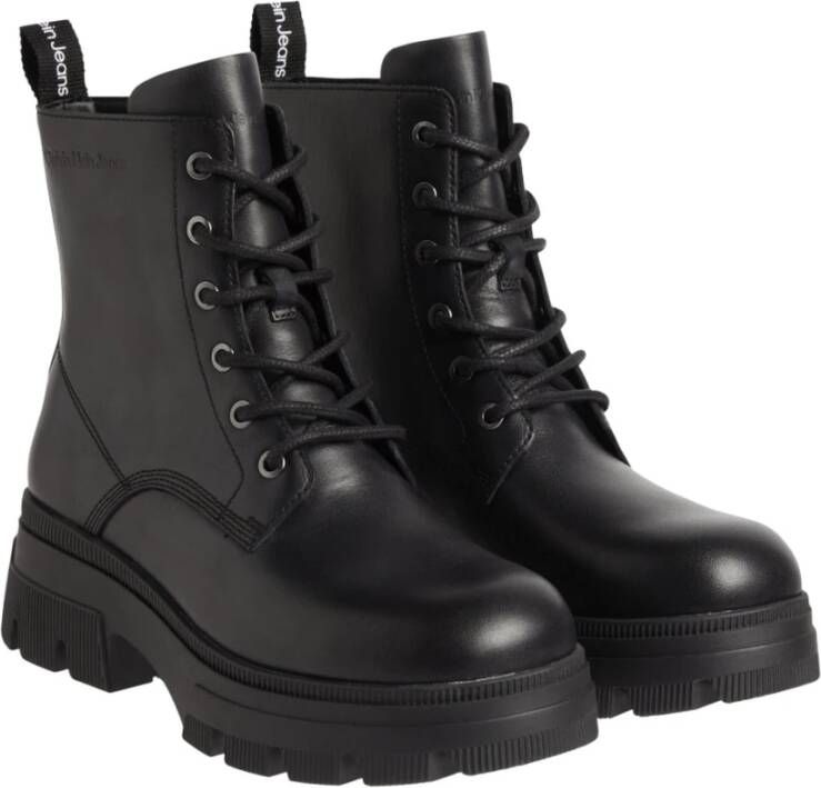 Calvin Klein chunky combat laceup boot Zwart Dames