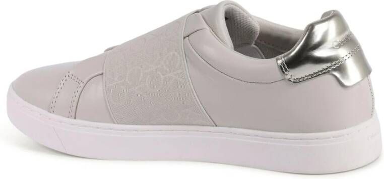 Calvin Klein Grijze leren Slip-On Sneakers