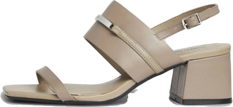 Calvin Klein Grijze Platte Sandaal voor Vrouwen Gray Dames
