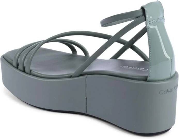 Calvin Klein Groene Plateau Sleehak Sandaal