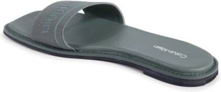 Calvin Klein Groene Slide Sandalen Chic Uiterlijk