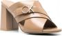 Calvin Klein Stijlvolle Leren Hakken Muiltjes Beige Dames - Thumbnail 4