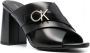 Calvin Klein Stijlvolle Leren Hakken Muiltjes Black Dames - Thumbnail 4