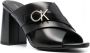 Calvin Klein Stijlvolle Leren Hakken Muiltjes Black Dames - Thumbnail 2