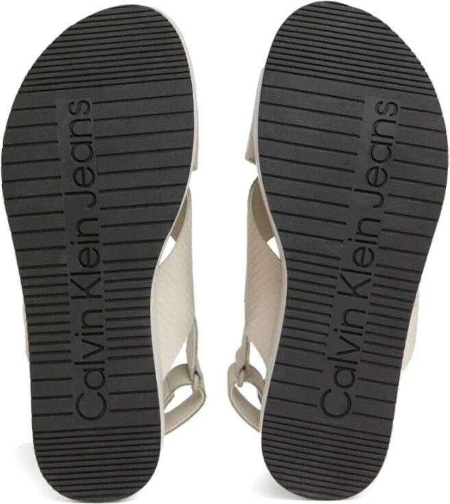 Calvin Klein Jeans Beige Platte Sandaal Sling Beige Dames