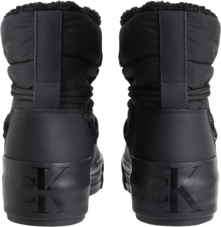 Calvin Klein Jeans Bold Vulc Flatf Snow Boot Zwarte Enkellaarzen voor Dames