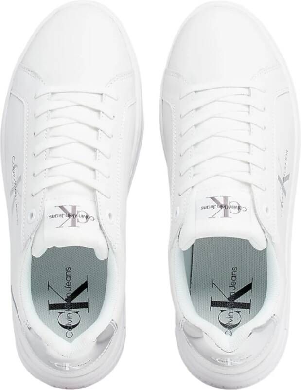 Calvin Klein Jeans Bright White-Silver Sneakers White Dames