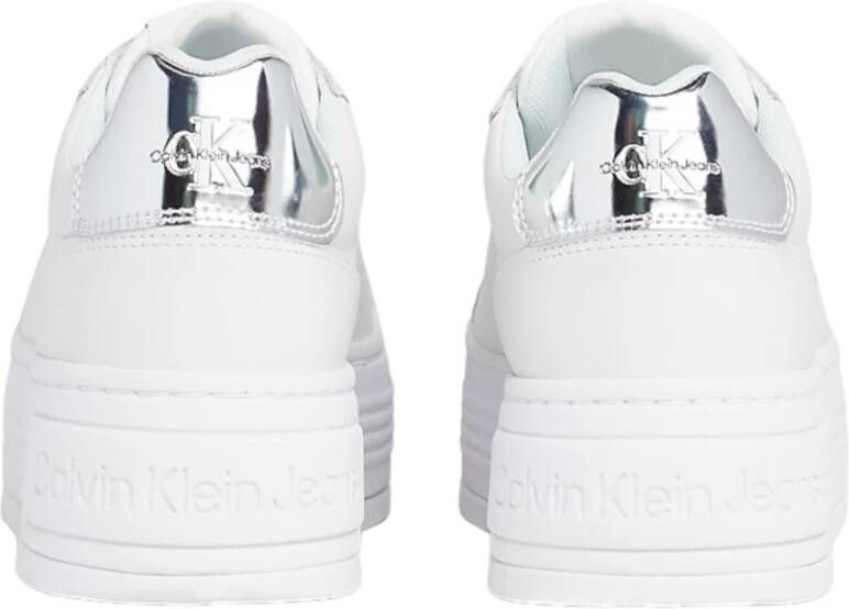 Calvin Klein Jeans Bright White-Silver Sneakers White Dames