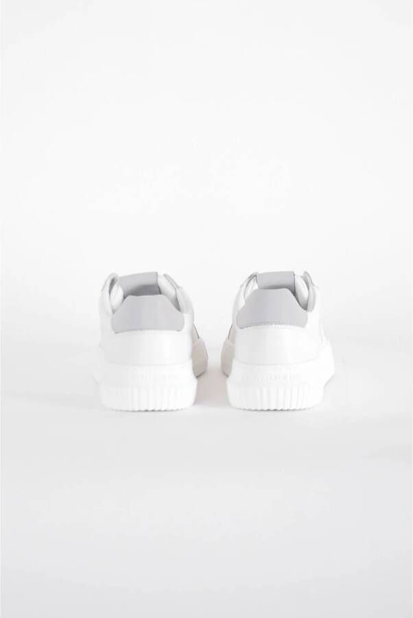Calvin Klein Jeans Chunky Leren Sneakers met Rubberen Zool Wit Heren
