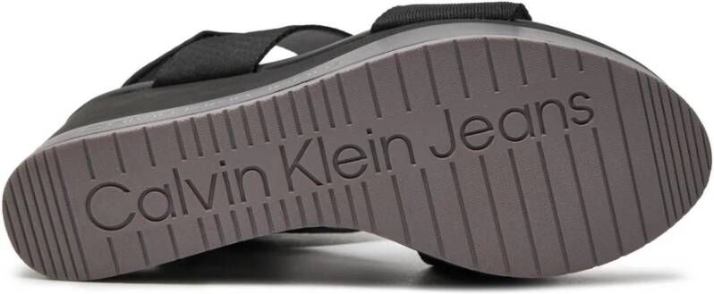 Calvin Klein Jeans Dames Wedge Webbing Sandalen Black Dames