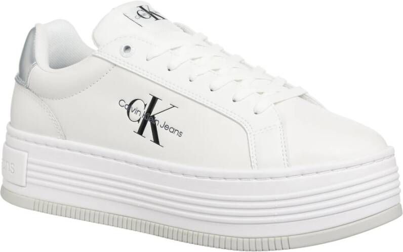 Calvin Klein Jeans Eenvoudige Vetersneakers White Dames