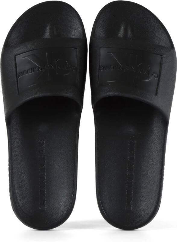 Calvin Klein Jeans EVA Rubber Slippers met Logo Print Black Heren