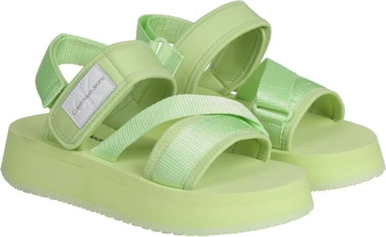 Calvin Klein Jeans Flat Sandals Groen Dames