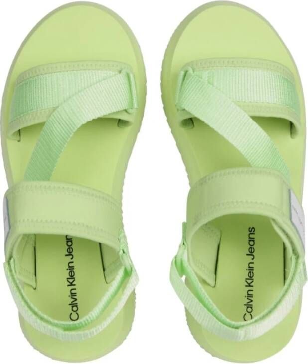 Calvin Klein Jeans Flat Sandals Groen Dames