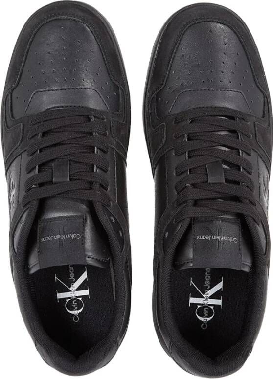 Calvin Klein Jeans Heren Leren Basket Cupsole Sneakers Black Heren