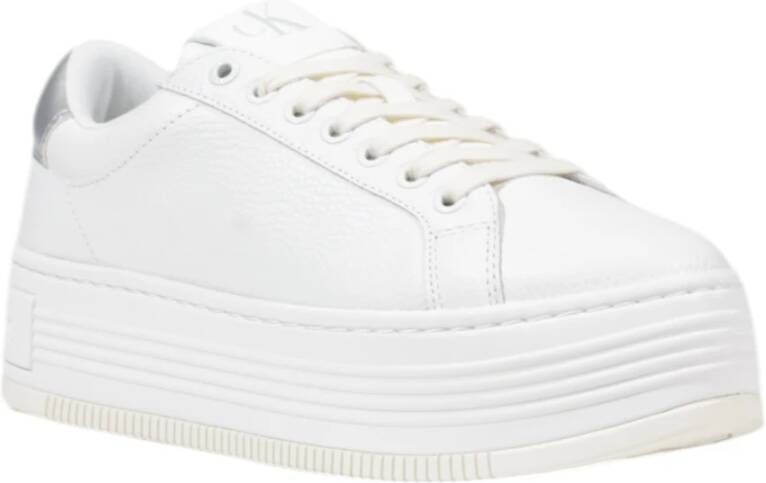 Calvin Klein Jeans Leren Dames Sneakers Lente Zomer Collectie Gray Dames