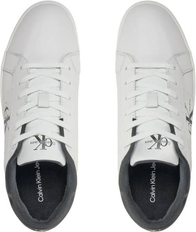 Calvin Klein Jeans Leren sneaker met 3 cm hak White Heren