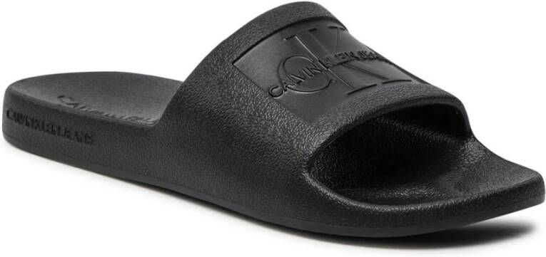 Calvin Klein Jeans Minimalistische Grijze Slides Gray Dames
