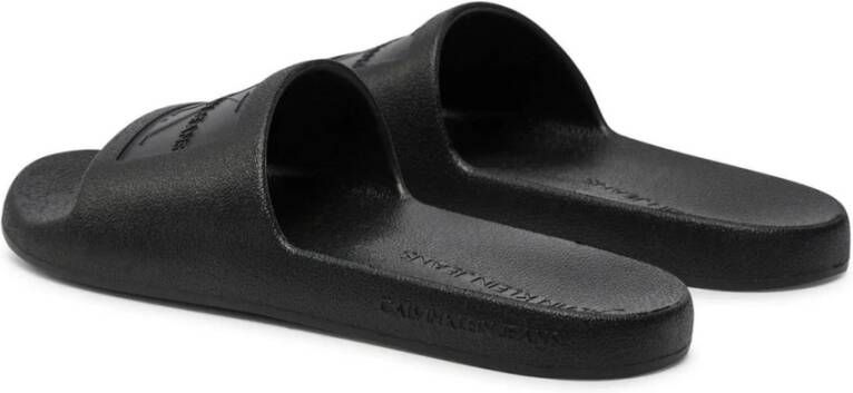 Calvin Klein Jeans Minimalistische Grijze Slides Gray Dames