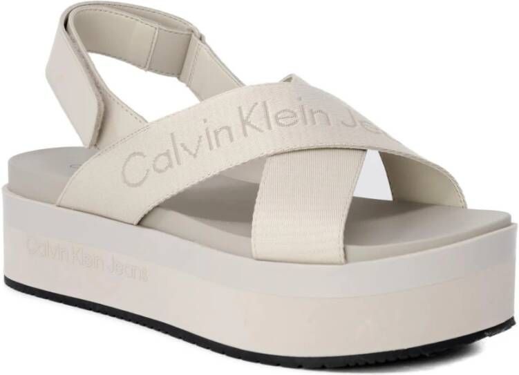 Calvin Klein Jeans Plateau Sandalen Lente Zomer Collectie Beige Dames