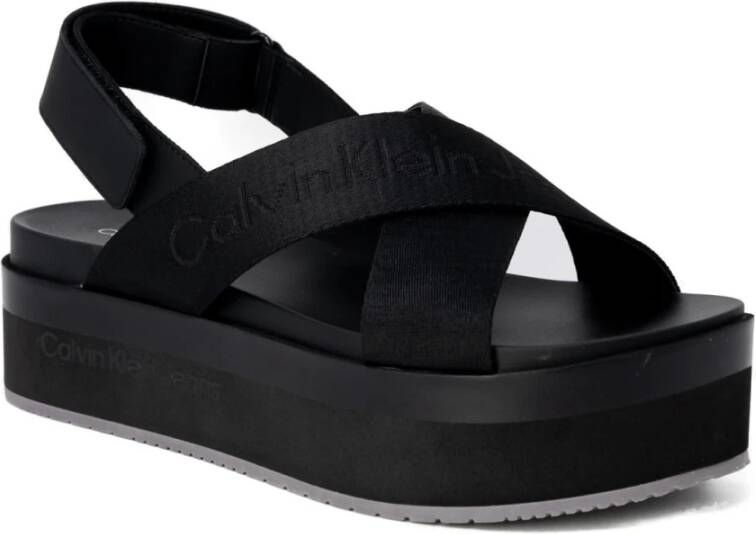 Calvin Klein Jeans Plateau Sandalen Lente Zomer Collectie Black Dames