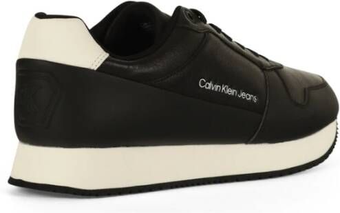 Calvin Klein Jeans Retro Runner Leren Sneakers Black Heren