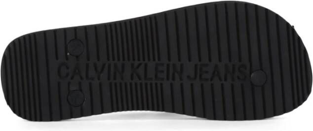 Calvin Klein Jeans Rubberen teenslippers met logoprint Black Dames