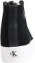 Calvin Klein Jeans Zwarte Leren Sneakers met Rubberen Zool Black Dames - Thumbnail 9