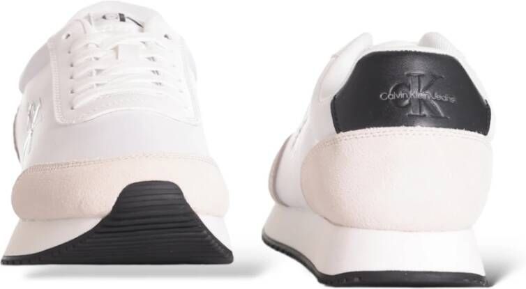Calvin Klein Jeans Witte Sneakers met Gerecycled Polyester en Suède Wit Heren