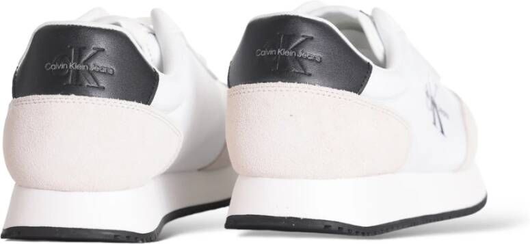 Calvin Klein Jeans Witte Sneakers met Gerecycled Polyester en Suède Wit Heren