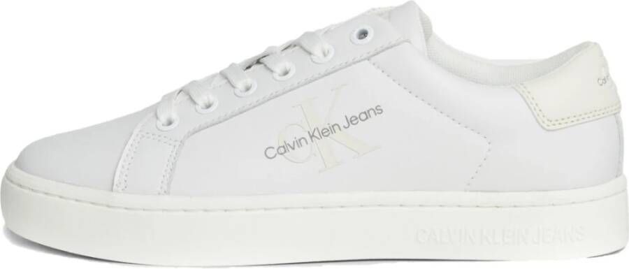 Calvin Klein Jeans Witte Vetersneakers voor Vrouwen
